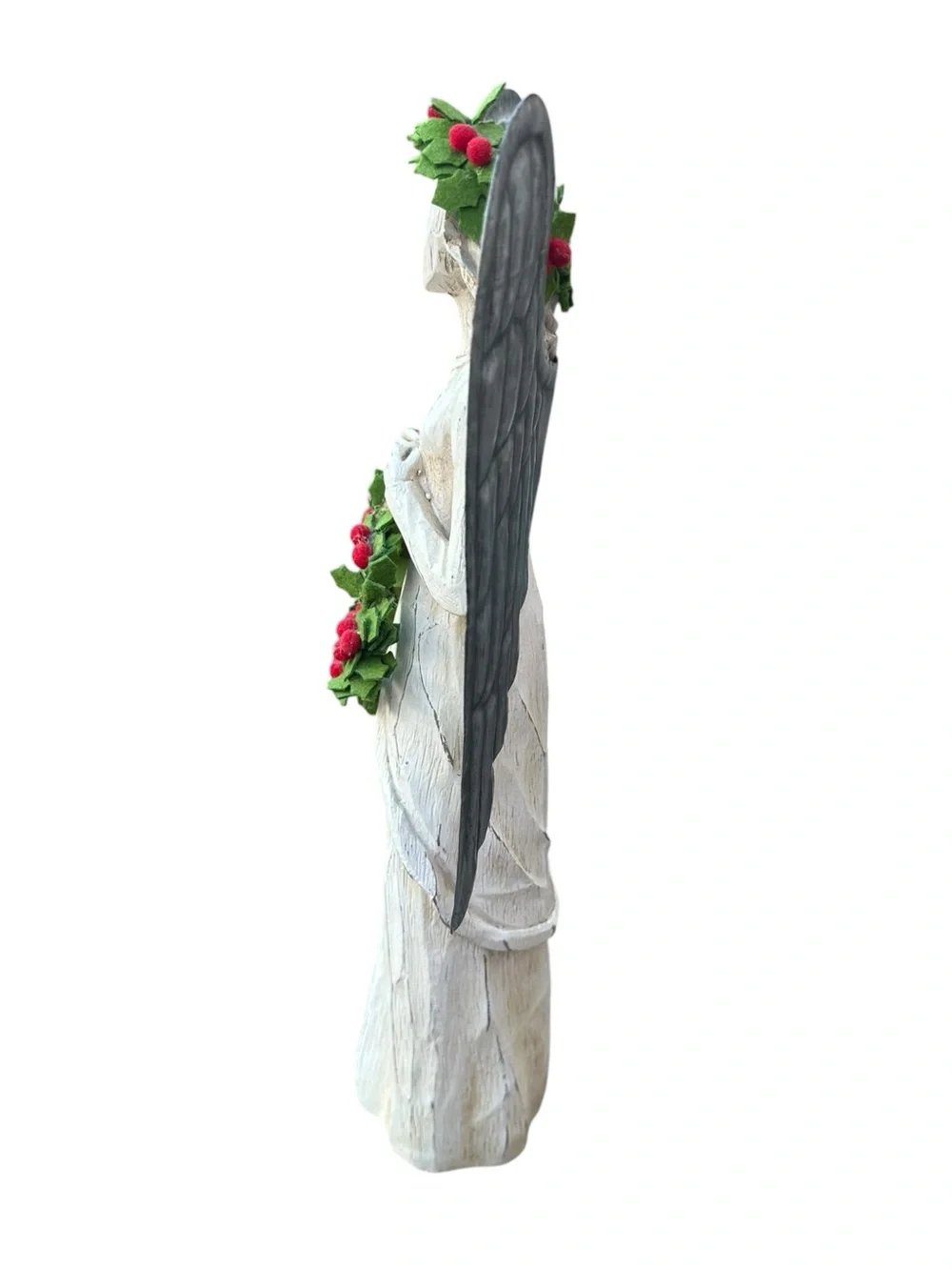 Allen + Roth Christmas Angel w/ Wreath 16” Holiday Figurine Rustic Farmhouse Dec